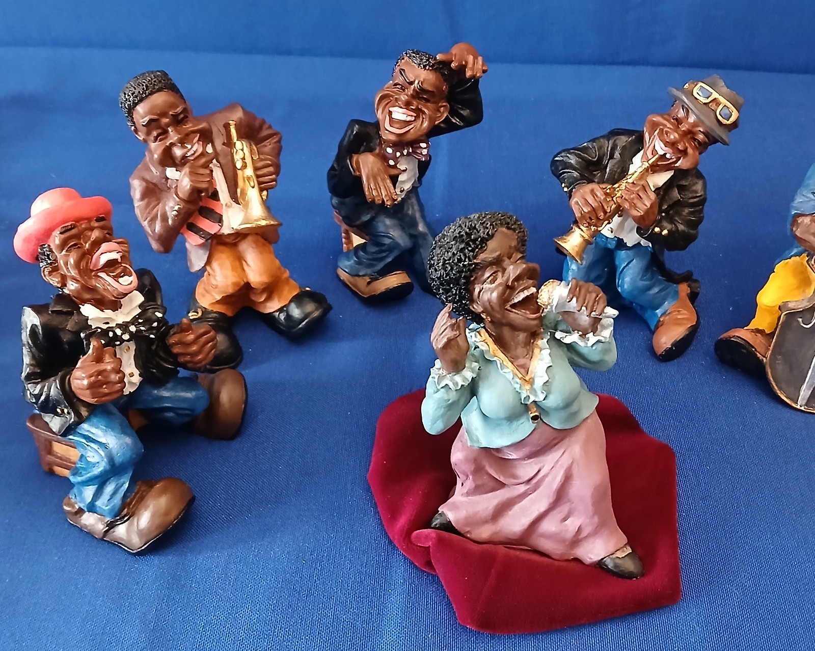Rare SHUDEHILL Vintage HARLEM JAZZ BAND Music Figurines~Black Americana~ England