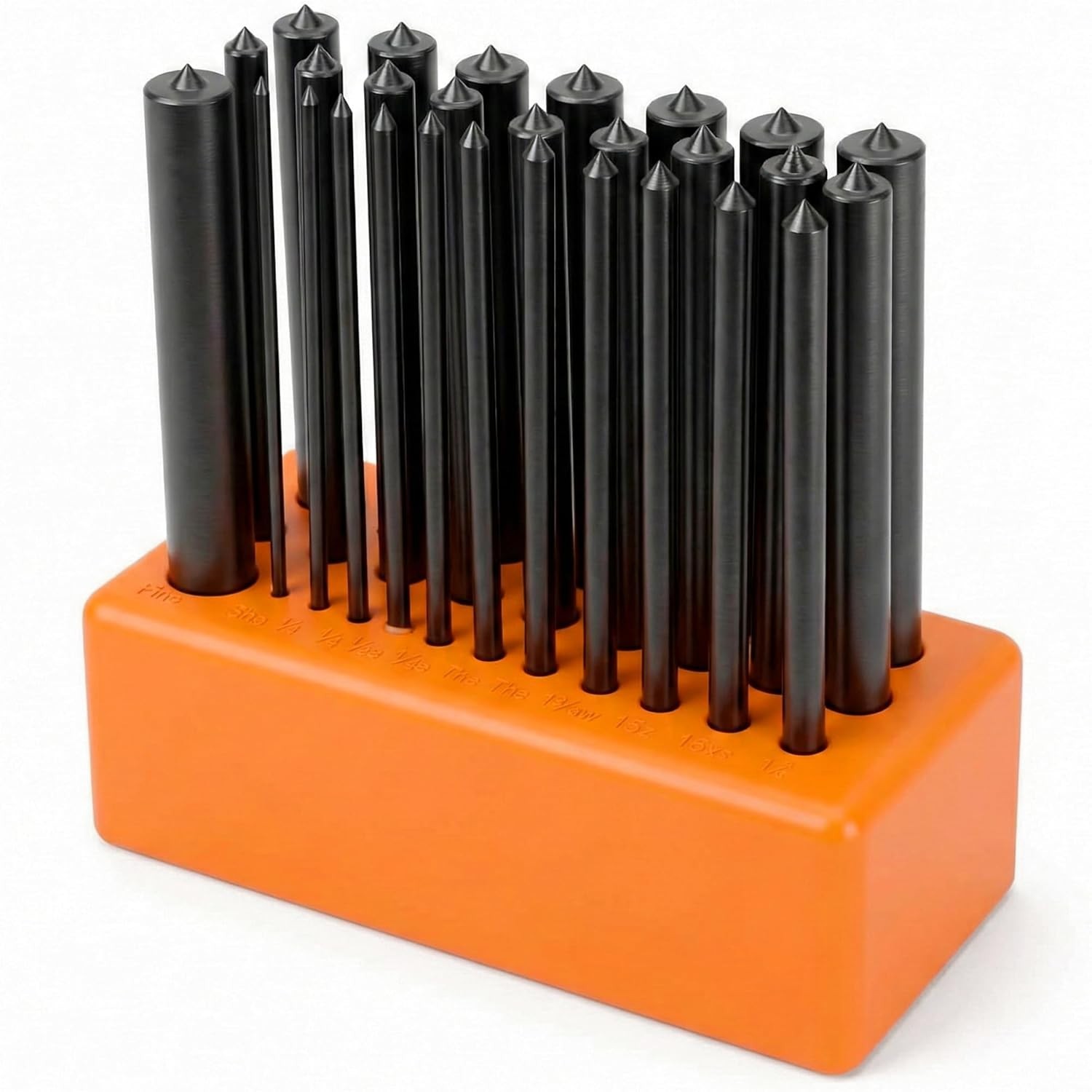 28-Piece Transfer Punch Set 3/32" to 1/2" Heat Treated Alloy Steel Index Stand