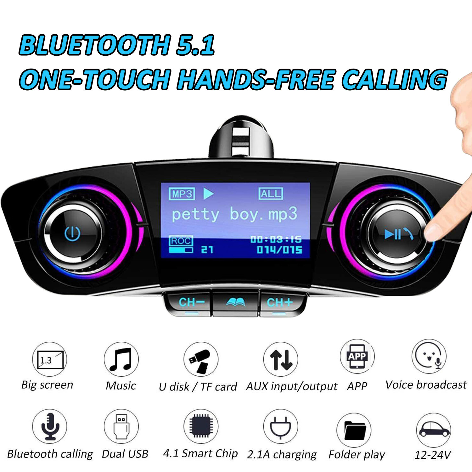 Bluetooth Car FM Transmitter MP3 Player Hands free USB Charger Radio Adapter Kit