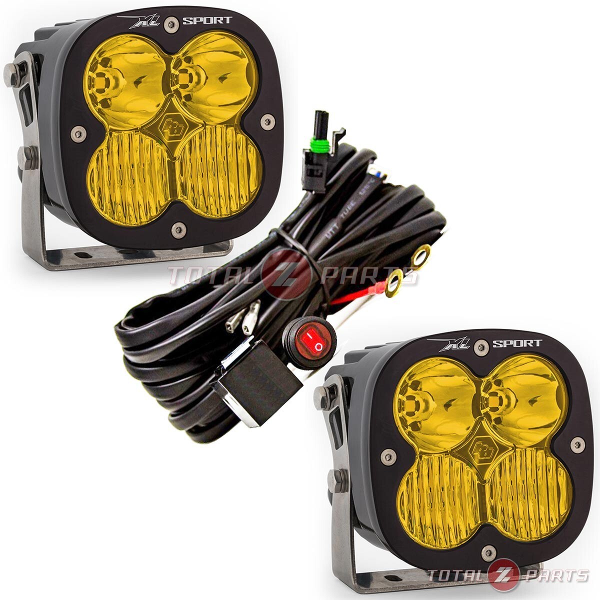 Baja Designs® XL Sport Amber Driving/Combo LED 4.5” Pods Lights Pair & Wiring