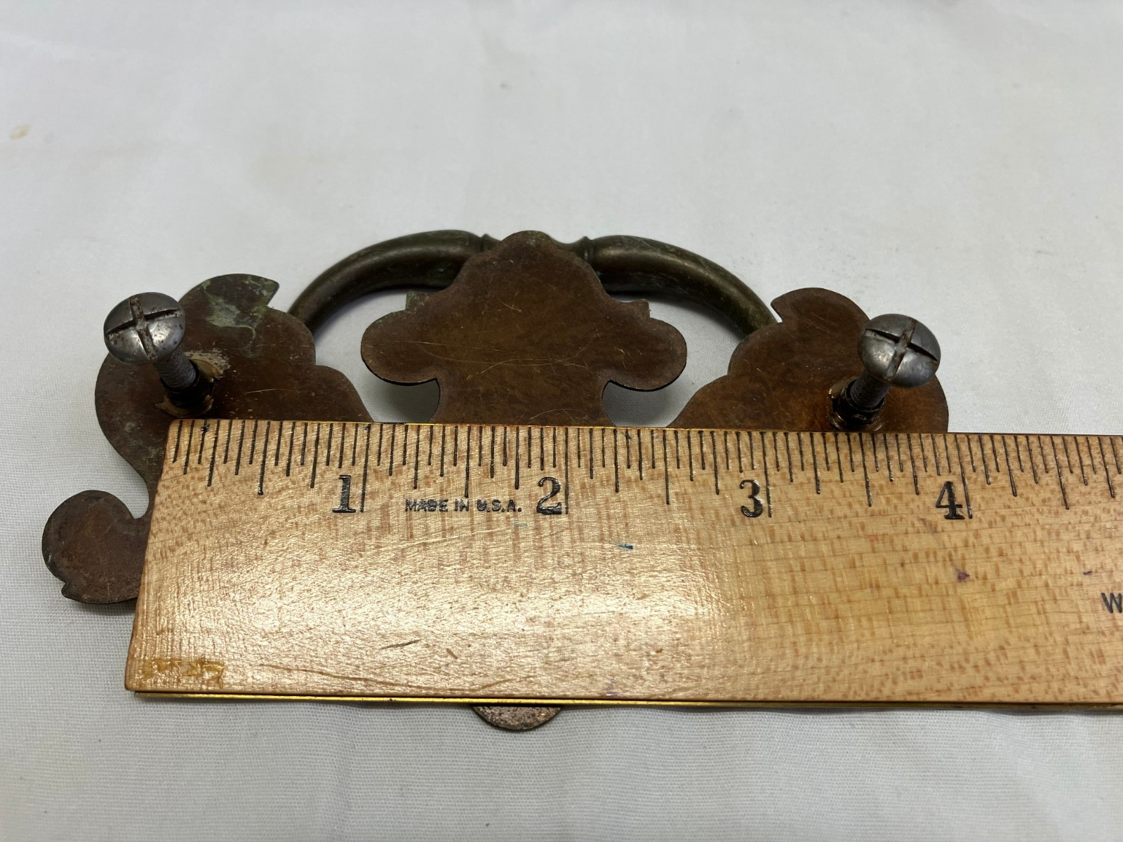 VTG Ethan Allen Heirloom 3.5 in CRP Brass Drawer Handle Pull