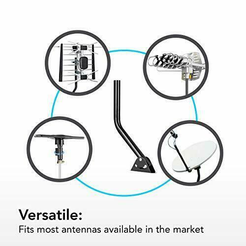 Universal Mount Brackets Adjustable Outdoor Antenna Mounting Pole Black J-Pole