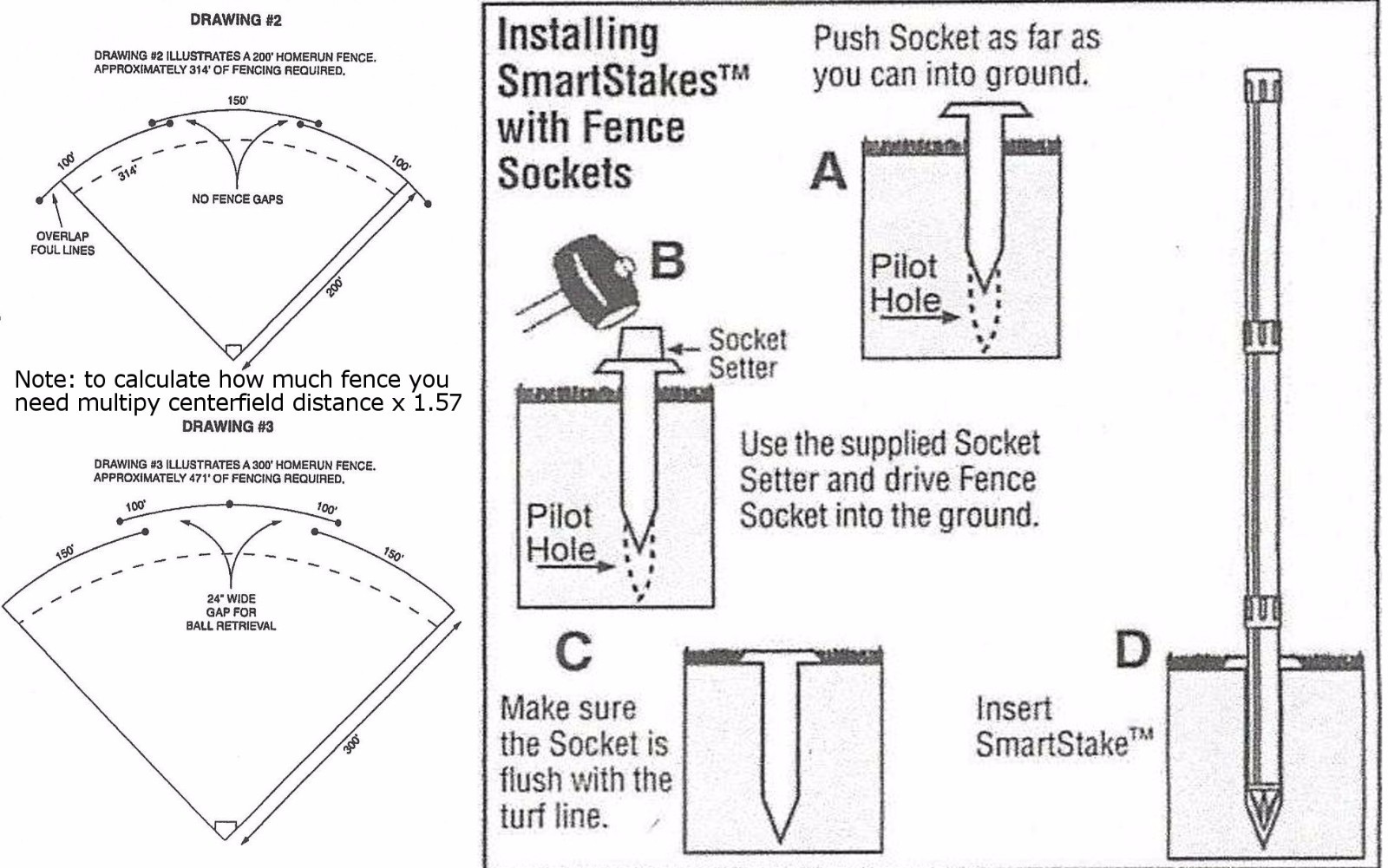 Outfield Fence 4' x 50' Baseball Softball Sports Barrier