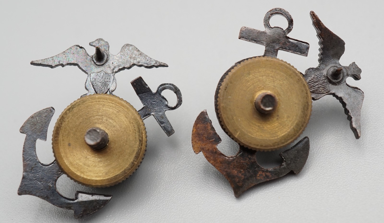 WWII USMC Marine Officer EGA Eagle Globe Anchor Collar Set by Meyer RARE