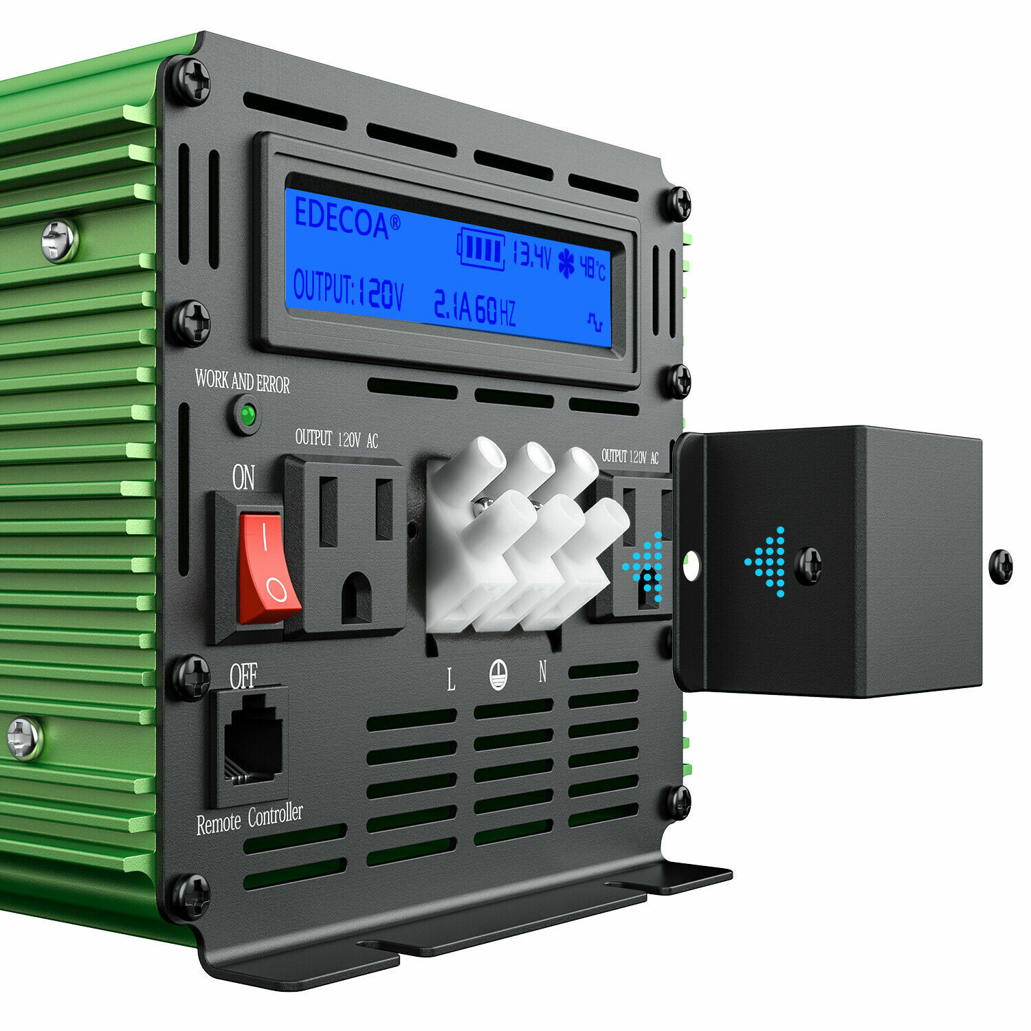 Power Inverter 3000 W 6000 Watt 12V DC to 110V 120V AC LCD Cable Car RV EDECOA