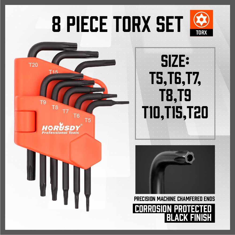 22PC Allen Wrench Hex Torx Key Set Mini 3IN1 Metric SAE MM/Inch Tamperproof Cr-V