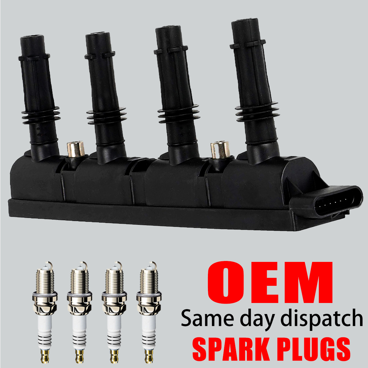 OEM Ignition Coil & 4X Spark Plugs For Buick Encore Chevy Cruze Sonic 1.4L UF669