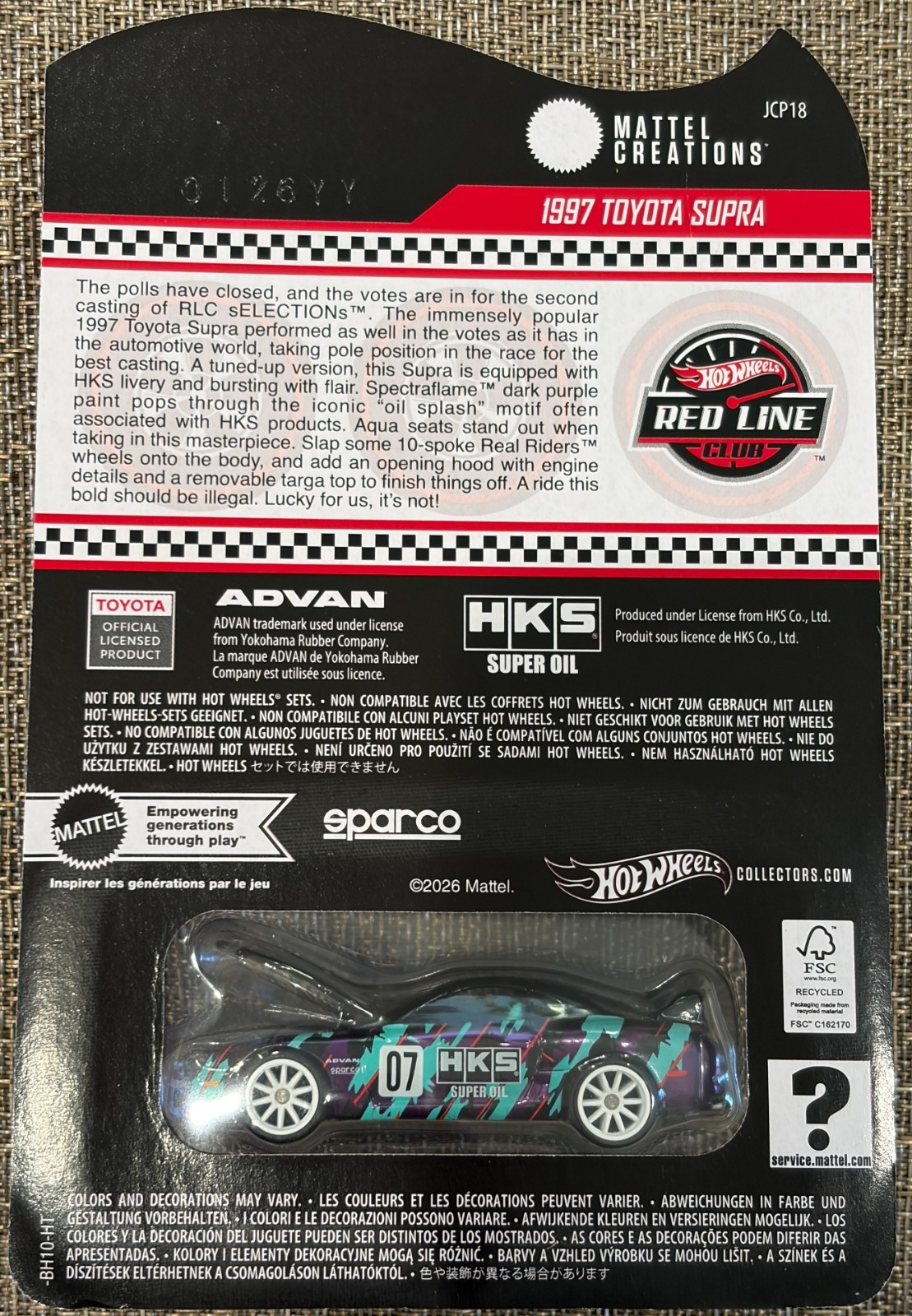 2025 Hot Wheels Redline Club Selections Car 1997 Toyota Supra , Free shipping !