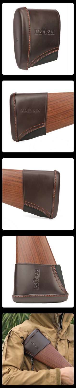 TOURBON Leather Henry Rifle Buttstock Recoil Pad Slip-on in Small-Special Offer