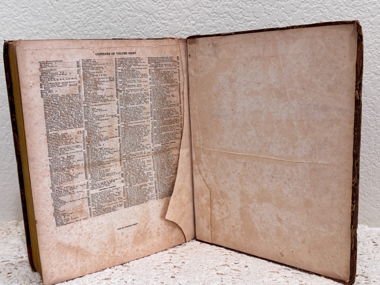 Antique 1830 New York Mirror Vol VIII w/ 1860 Valentine’s Manual Scrip Facsimile