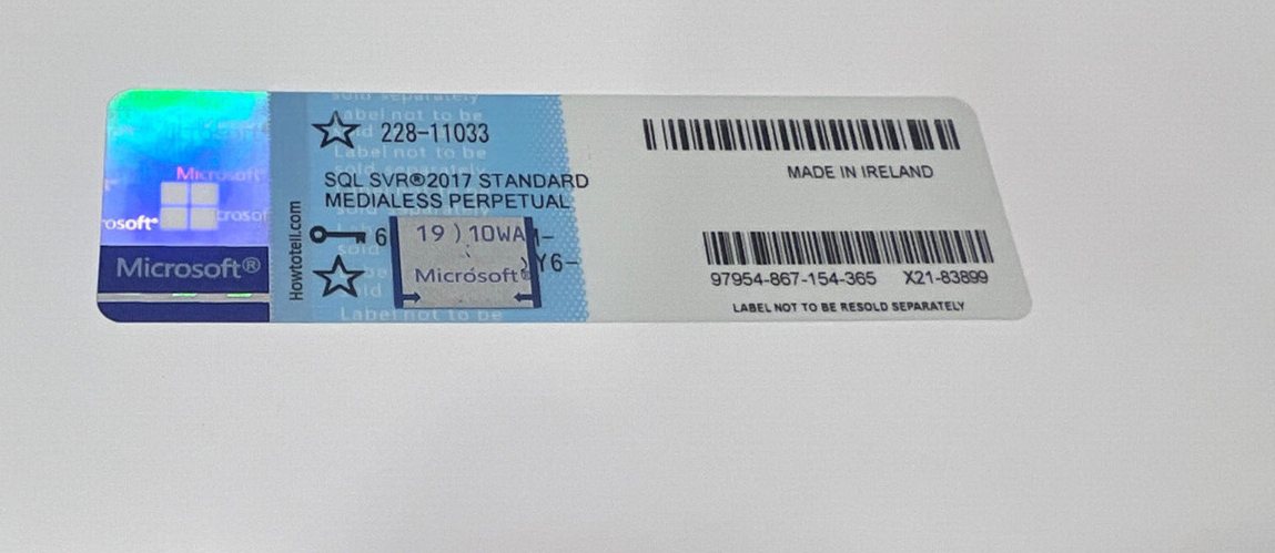 Microsoft SQL Server 2017 Standard 24 Core unlimitd User CAL Authentic 228-11033
