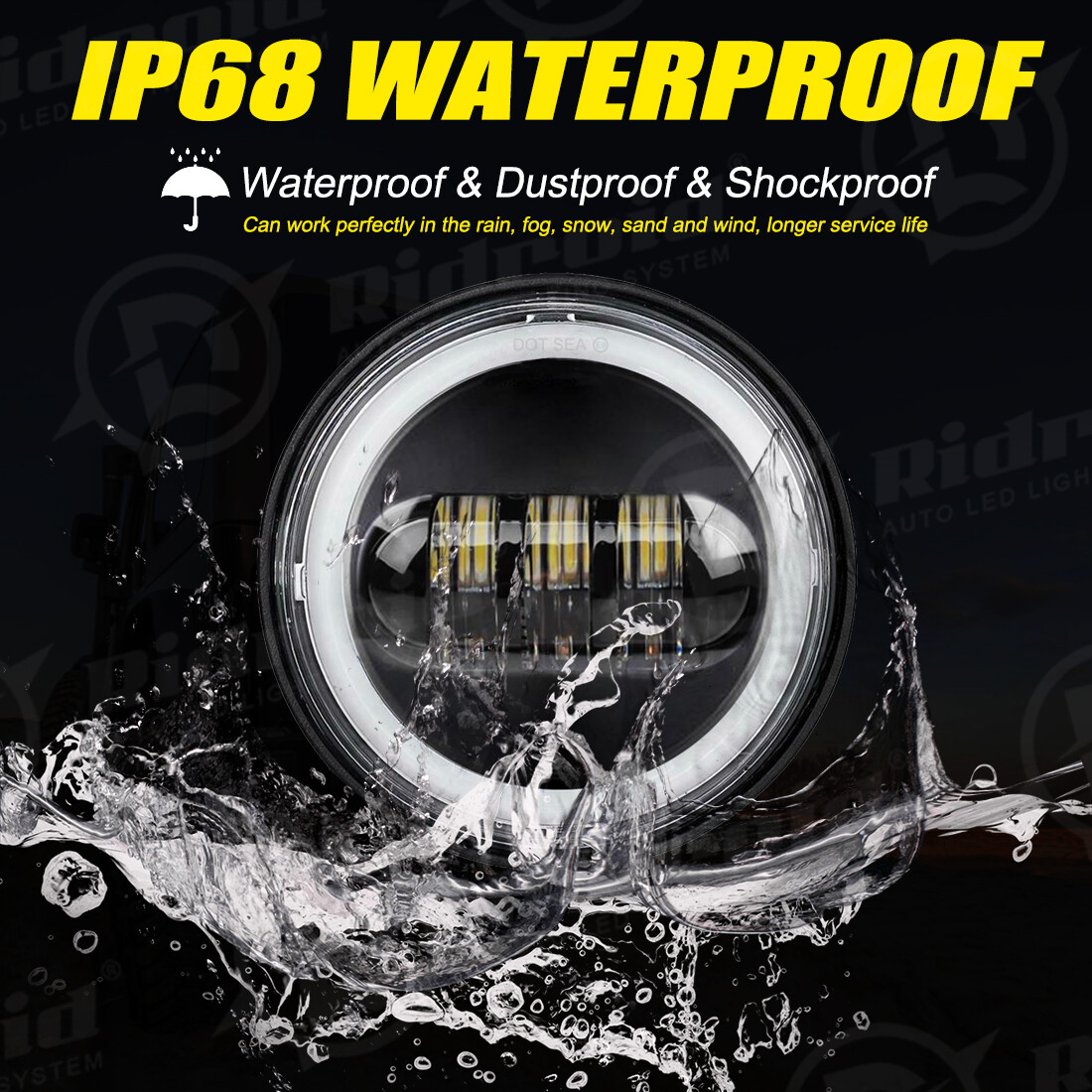 7" inch Led Headlight + 4.5" Fog Light For Yamaha V-Star XVS 650 950 1100 1300