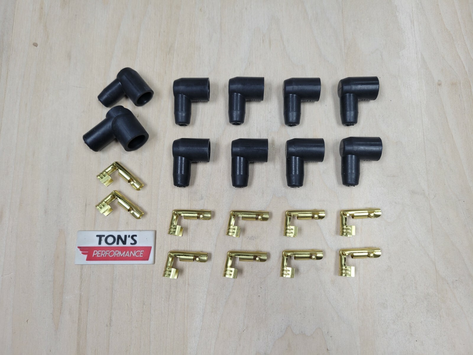 Taylor Cable 46057 Distributor Boot & Terminal Kit 90 Black Female Socket Cap