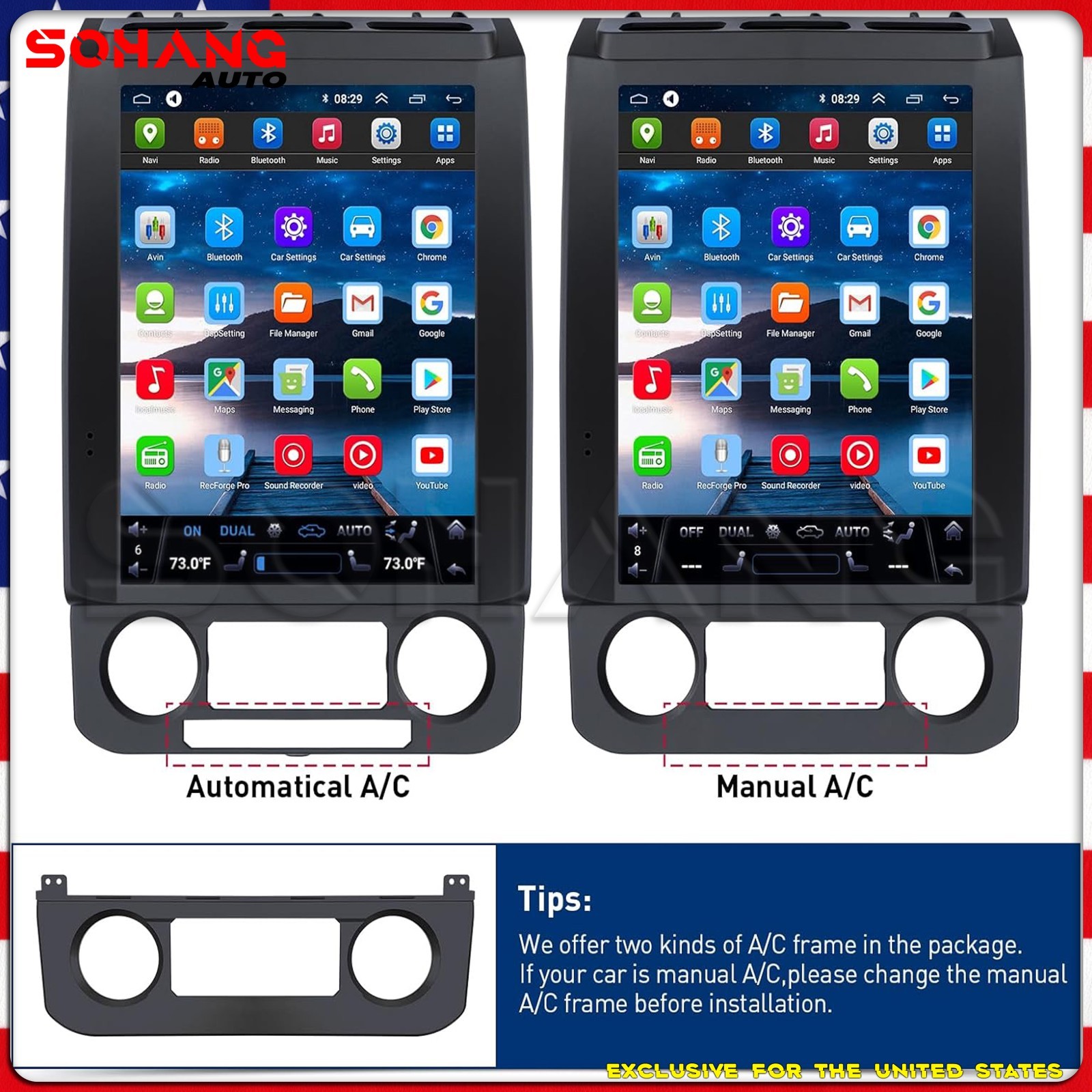 SoHang | 12.1'' Car Radio Stereo CarPlay For Ford F150 F250 F350 Tesla Style GPS