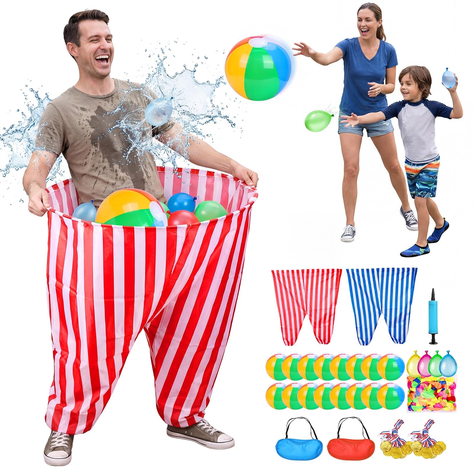133 PCS Granny Pants Outdoor Game 2 Pack with 16 Balls, Granny Pants Yard Gam...