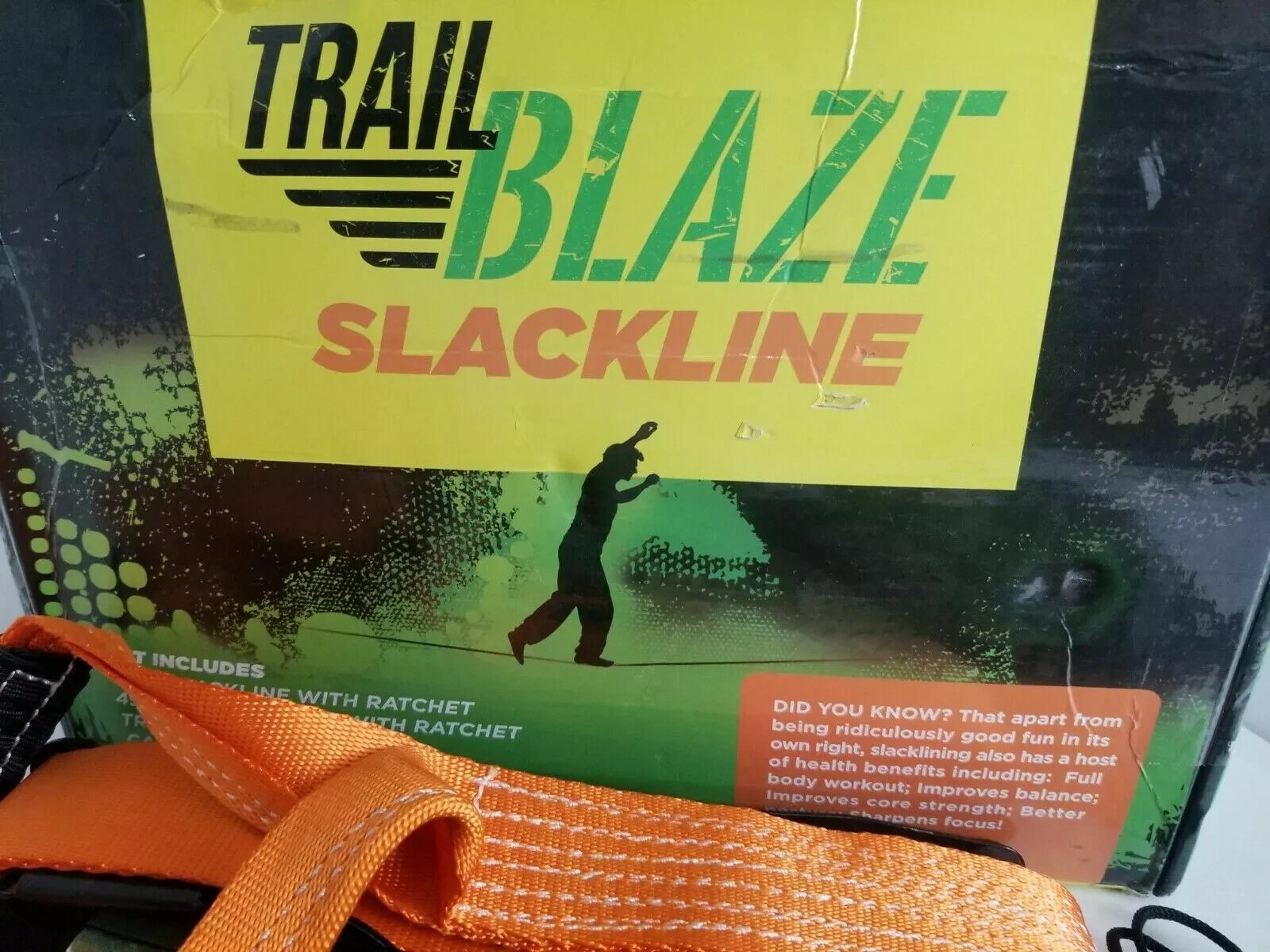 Trail Blaze Slackline Kit, 49FT, full body workout, sharpens focus, good fun!