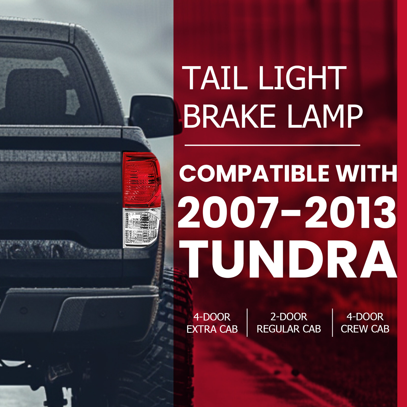 Tail Lights Brake Lamps w/Bulbs Left & Right For Toyota Tundra 2007-2013 10-13