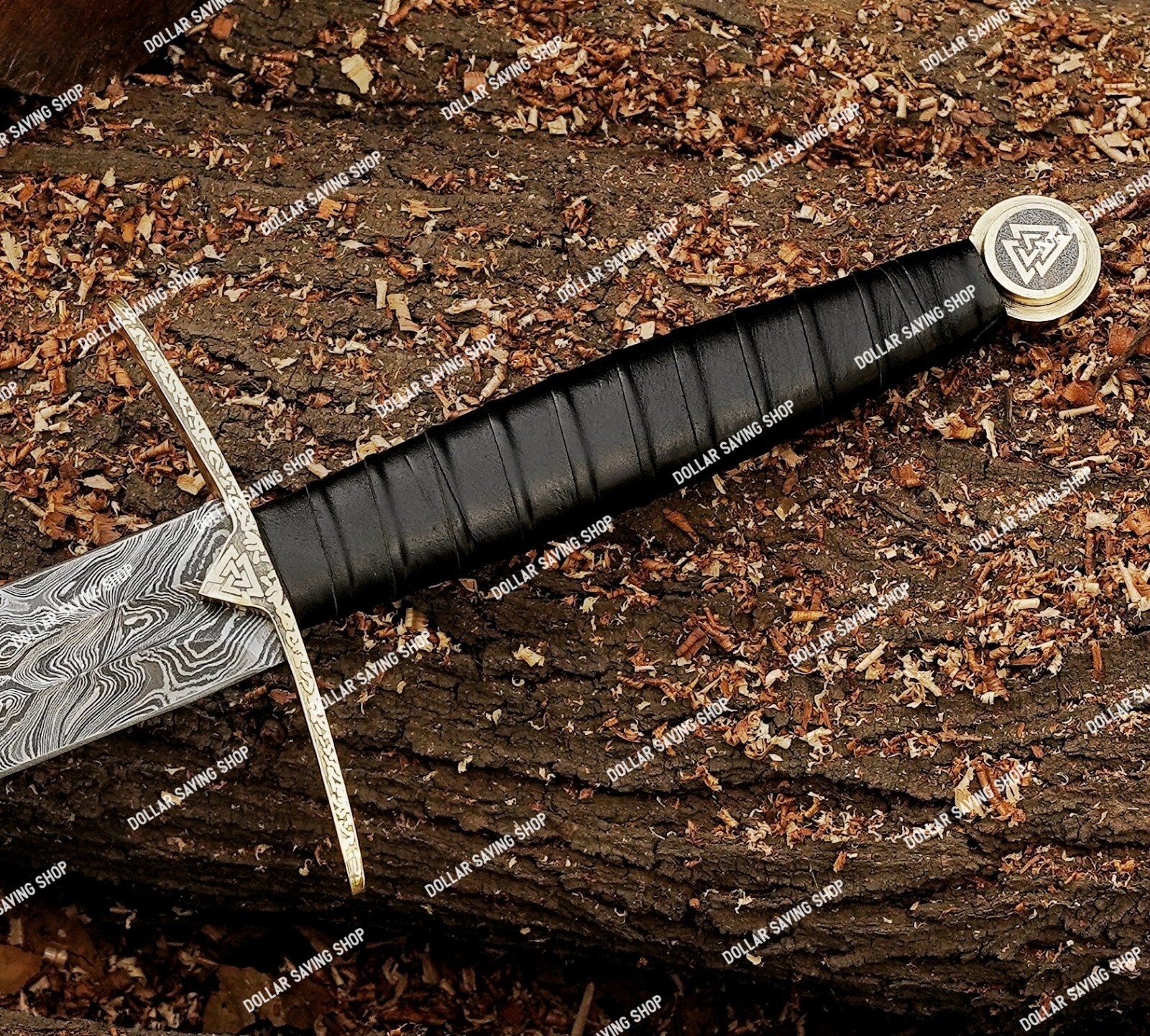 Damascus Steel Viking, Einherjar Blade of Valhalla / Norse Inspired long sword.