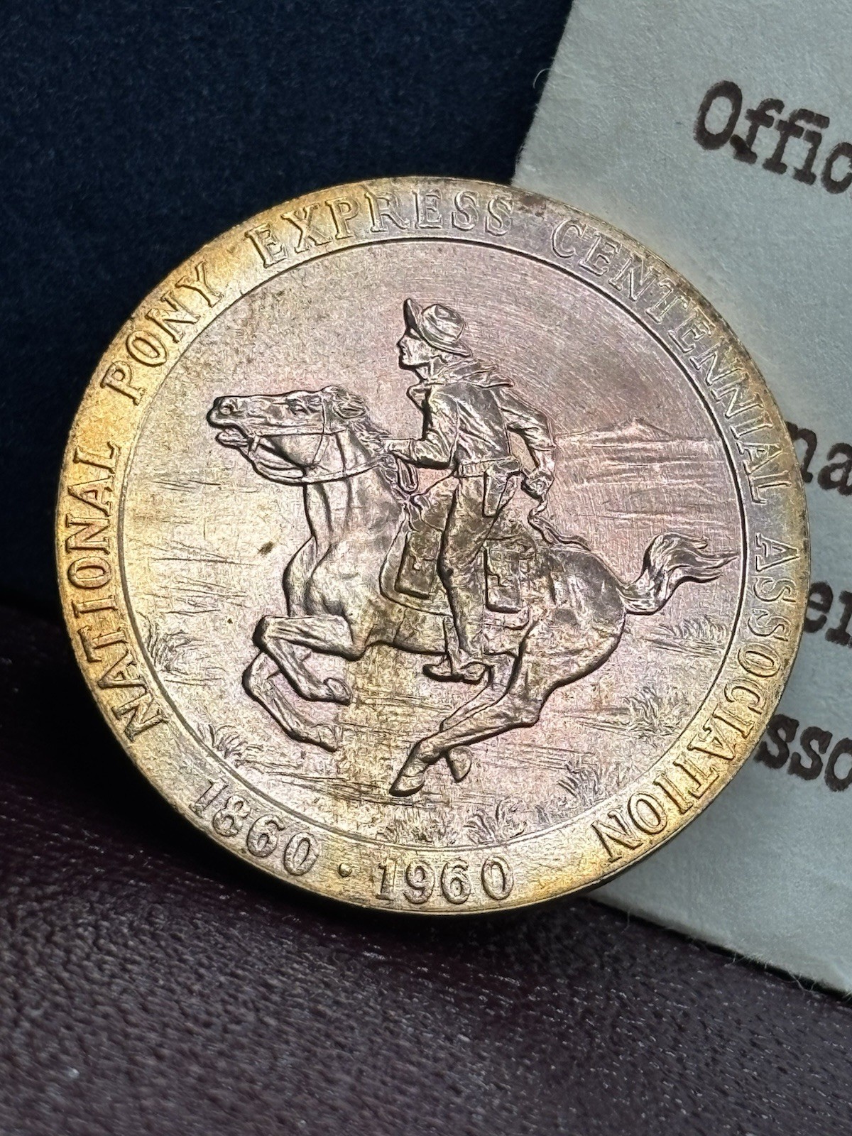 1960 So-Called Dollar - Pony Express Centennial Medal HK-583 RD Rich Toning