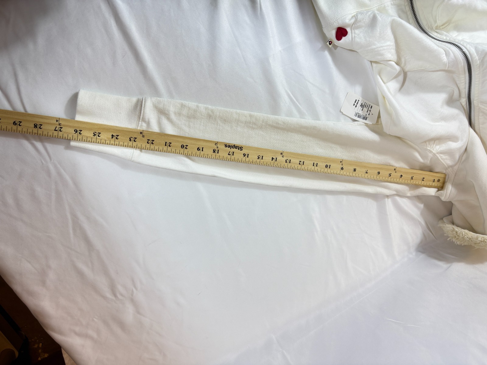 TWISTED HEART BEADED HEART Embroidered Zip Up Faux Fur Trim Hoodie Sz XS NWT