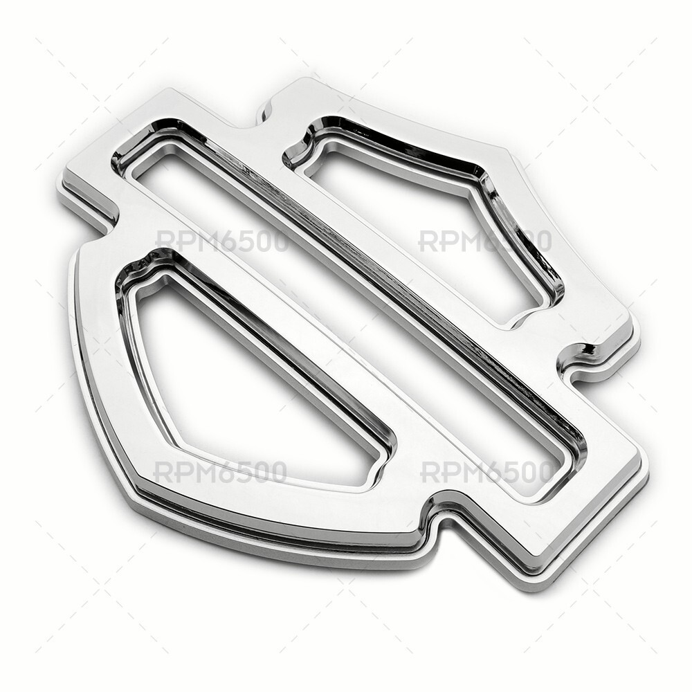 Harley CVO Custom Tank Emblems, Silver Chrome Double Layer (set of 2)
