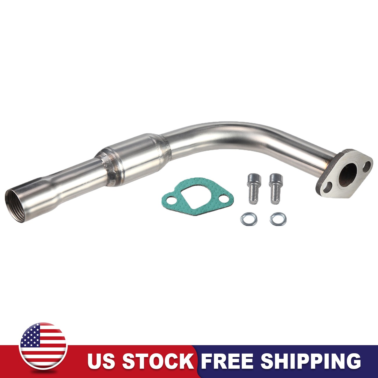 Stainless Steel Polished Exhaust Pipe For Predator 212cc 196cc Go Kart Mini Bike