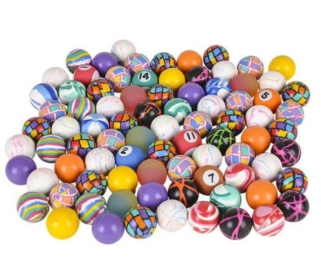 500 MIXED 27MM SUPERBALLS, HIGH BOUNCE, VENDING BALLS, BOUNCY PARTY CARNIVAL