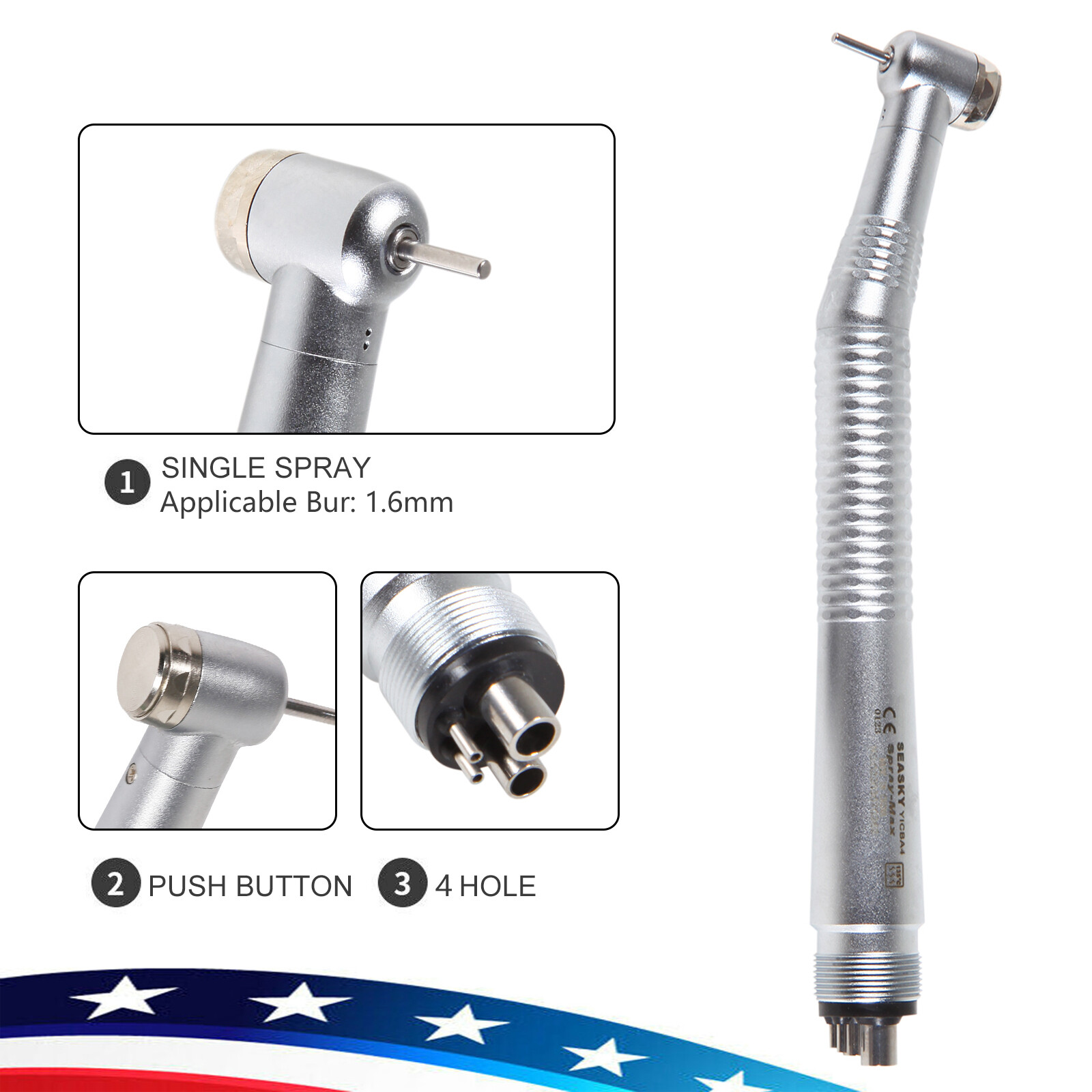 10* NSK PANA MAX Style Dental High Speed Handpiece Push Button 4Hole Air Turbine