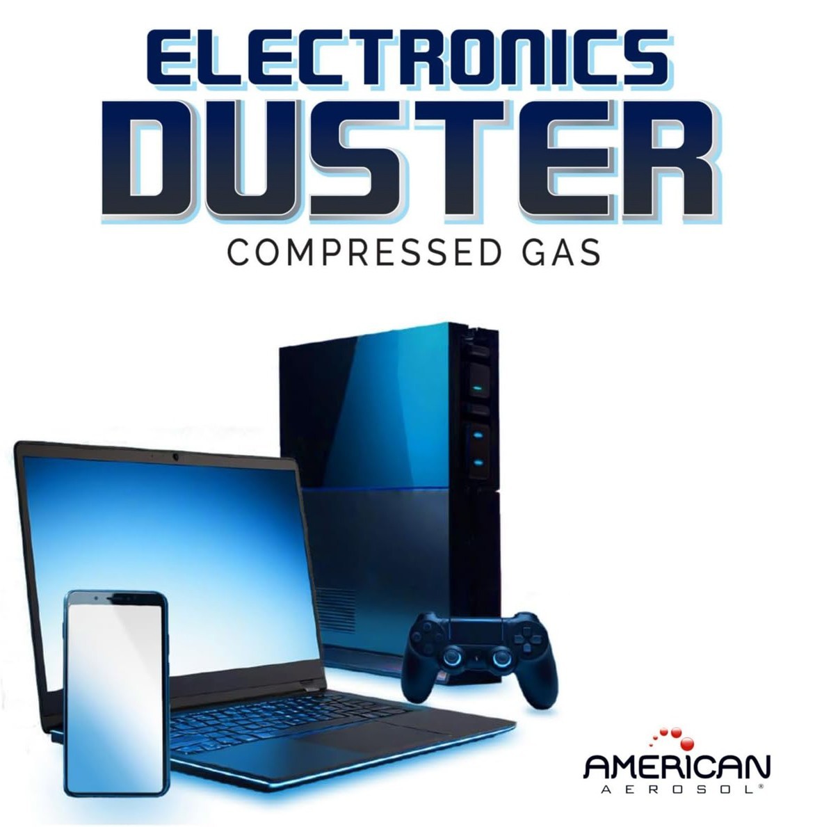 2 Pack American Aerosol Compressed Gas Electronics Duster, 10 oz Cans