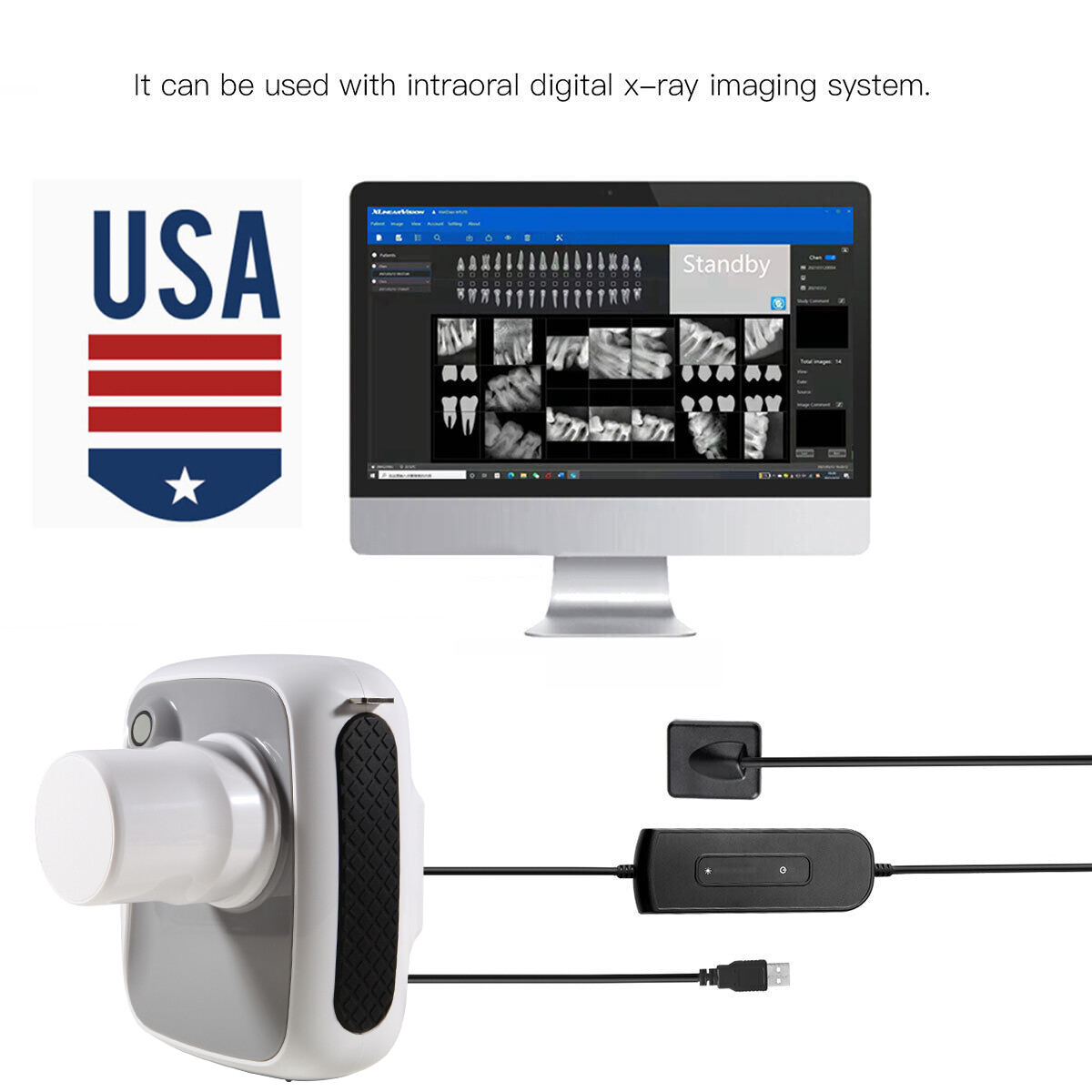 X-Ray Machine Unit + Dental Digital Imaging System RVG XRay Sensor Size 1.5