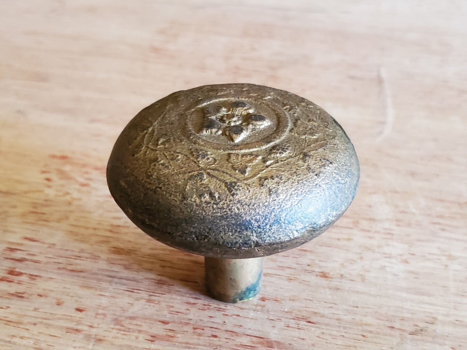 Doorknob Ornate Flower Floral Design Brass Tone Metal Vtg Antique Replacement