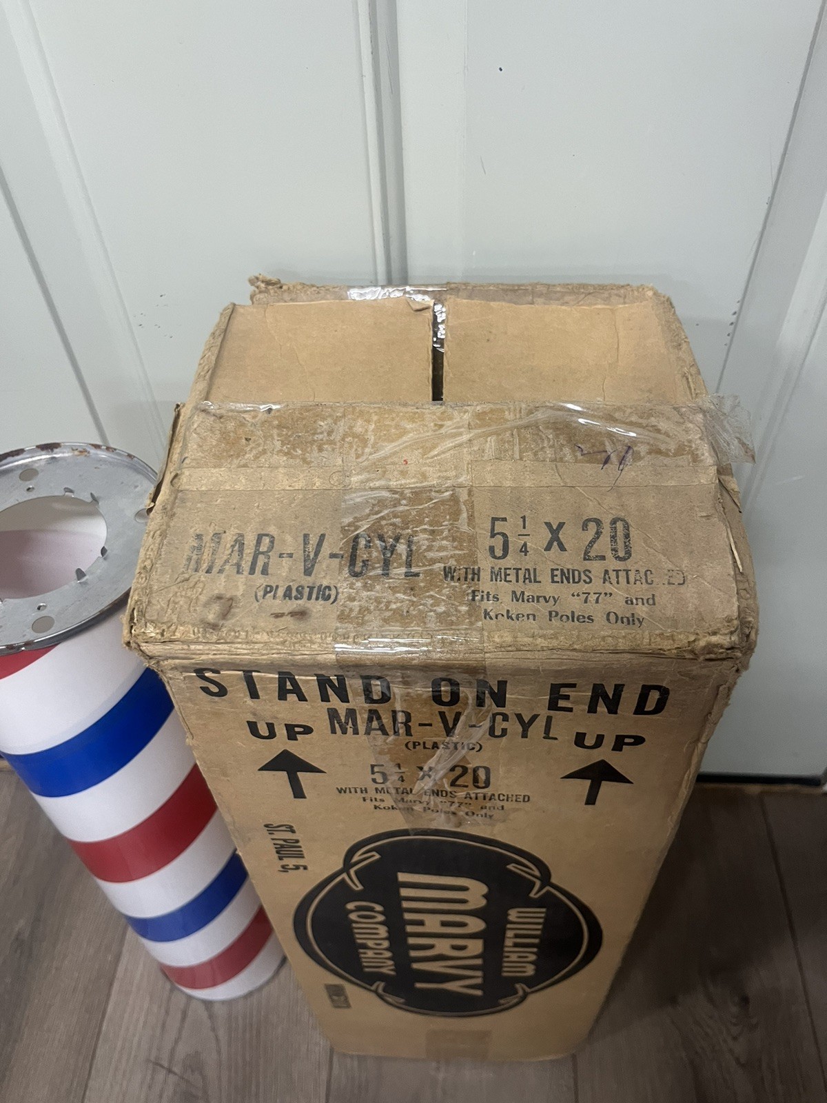 Vintage NOS Marvy Barber Pole Plastic Insert