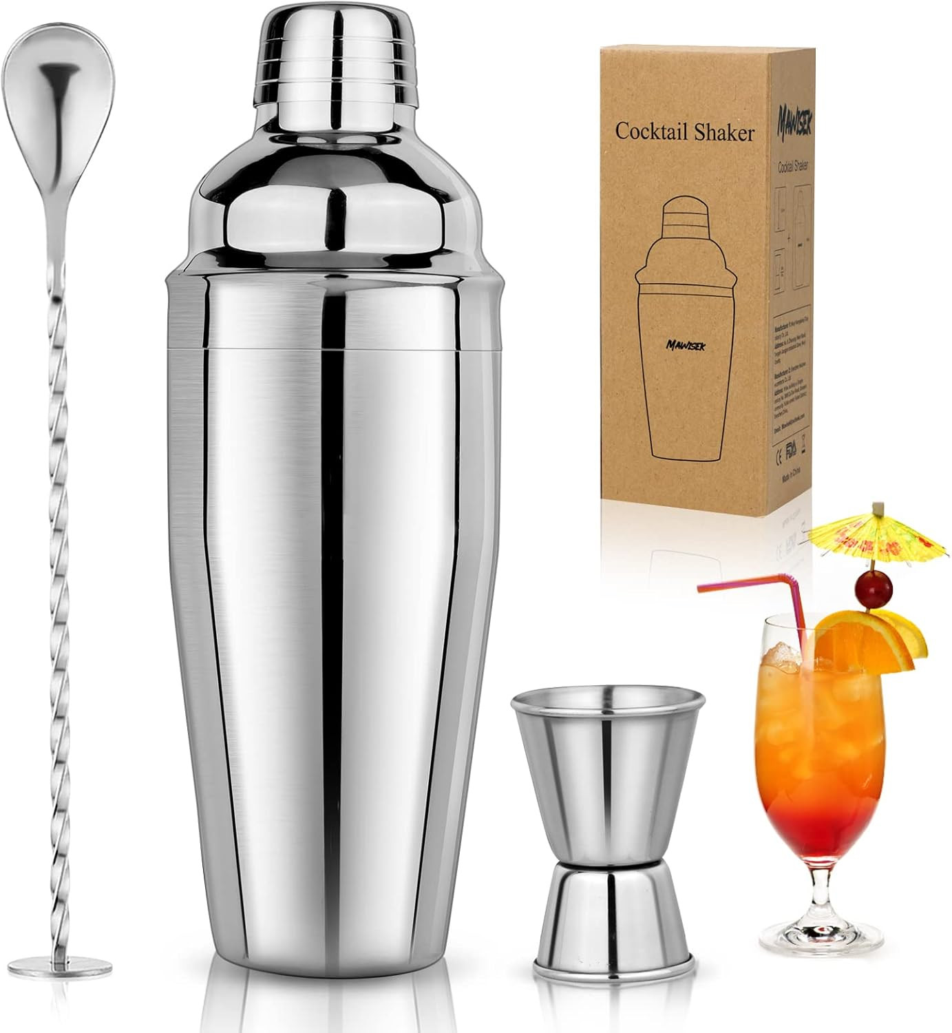 24Oz Cocktail Shaker Set Martini Shaker Set Bartender Set with Margarita Mixer D