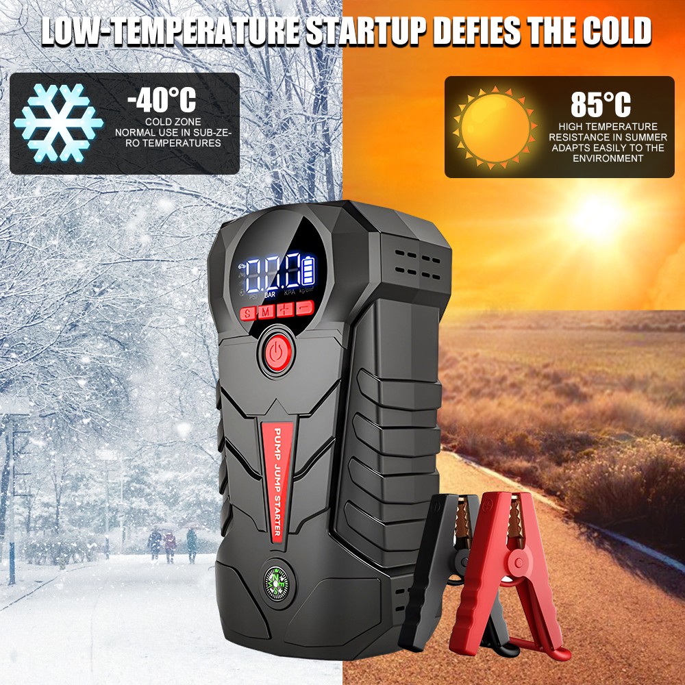 Portable Car Jump Starter with Air Compressor Inflator Air Pump Battery Charger