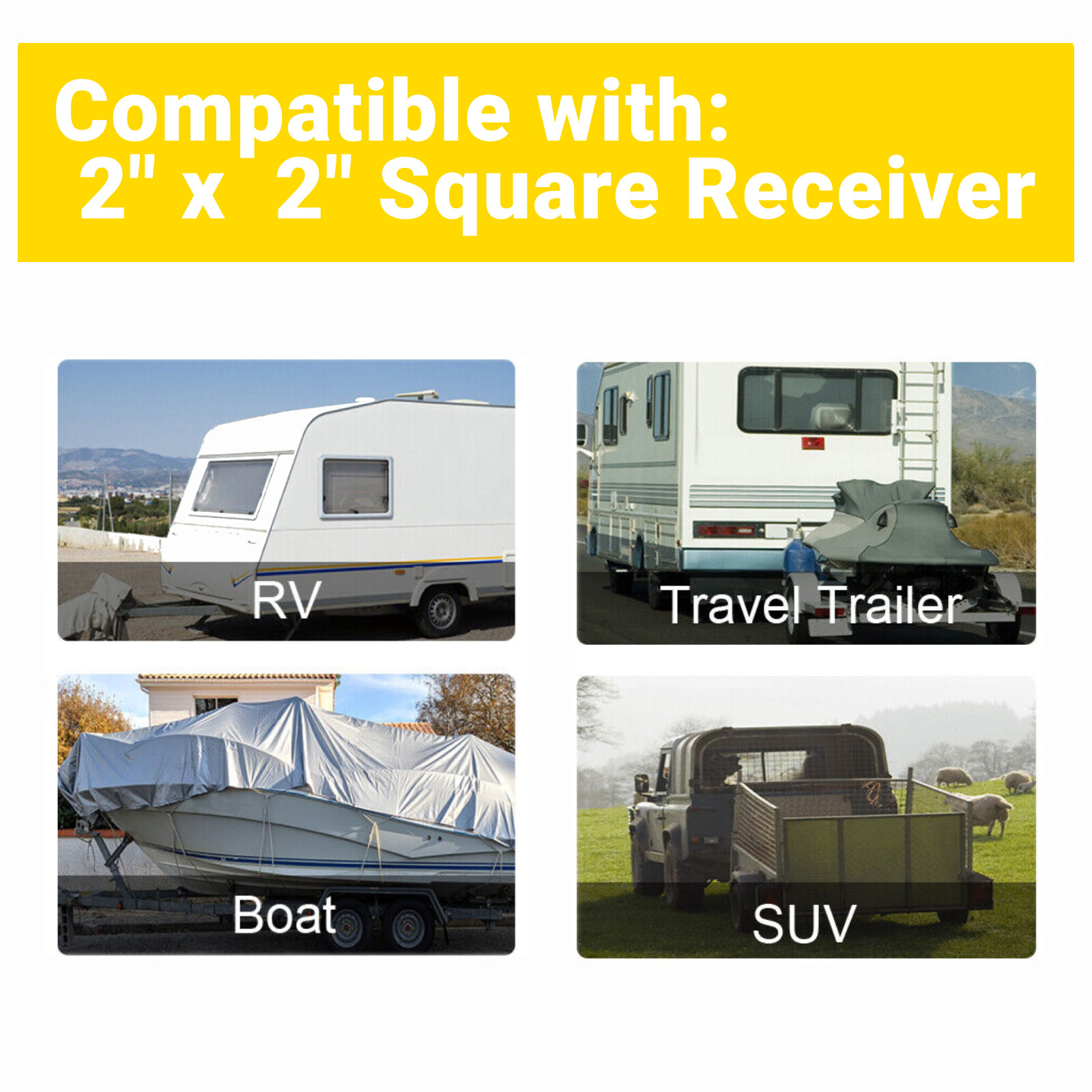 2'' Receiver Adjustable Trailer Hitch 8'' Drop Tow Hitch Tri-Ball Truck Hitch