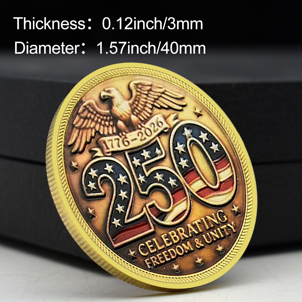 1776-2026 USA 250 Years Freedom Coin | Eagle Liberty Bell Collectible Medal