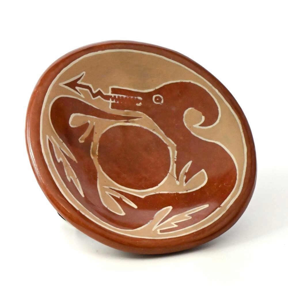 Santa Clara Red Plate Water Serpent by Ursulita Naranjo