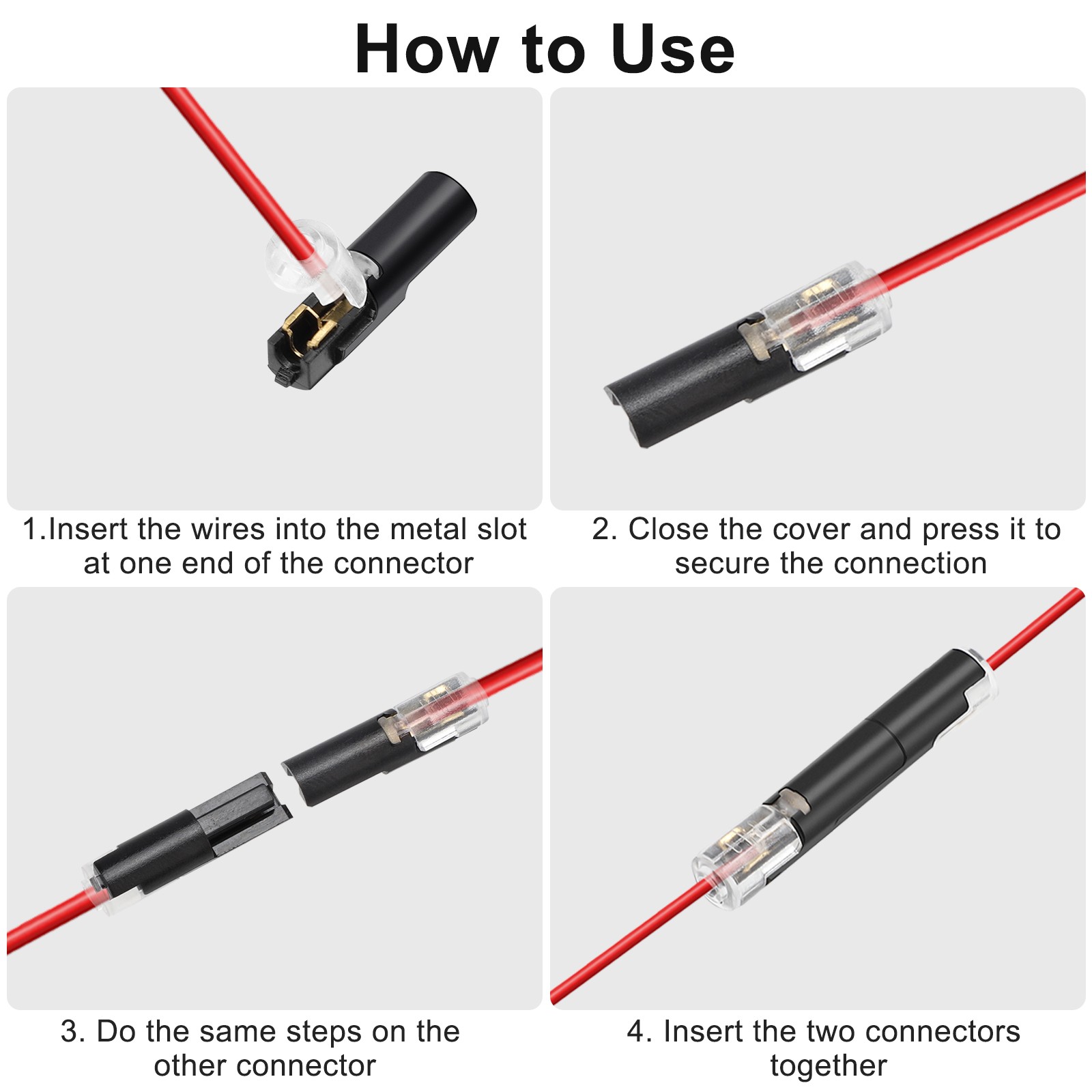 80PCS Plug-In Quick Wire Connector Kit 1-Pin 2-Pin Reusable Clamp Terminal Block