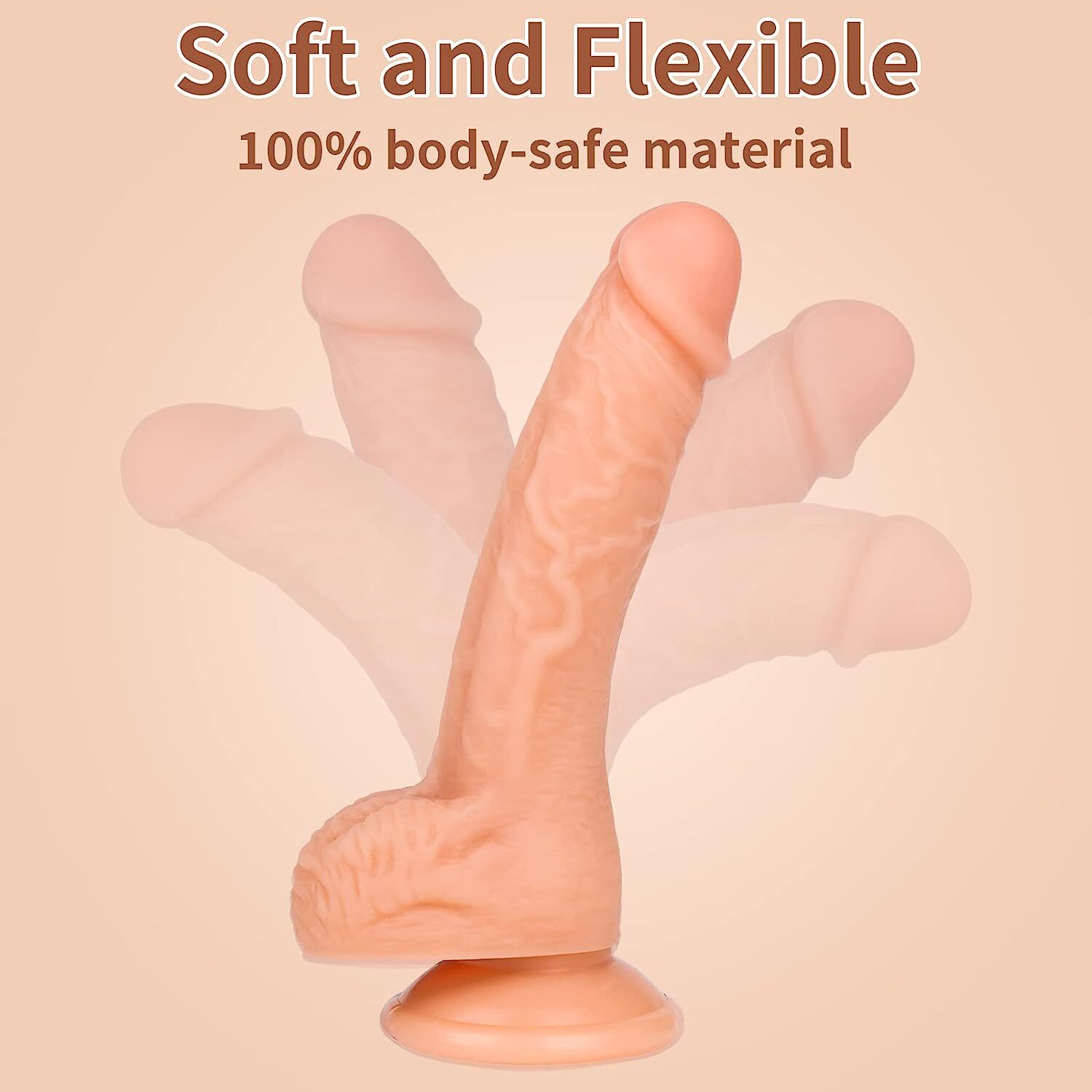 5.3" Dildo For Men Gay Anal Realistic Silicone Penis Suction Cup Women Sex Toy