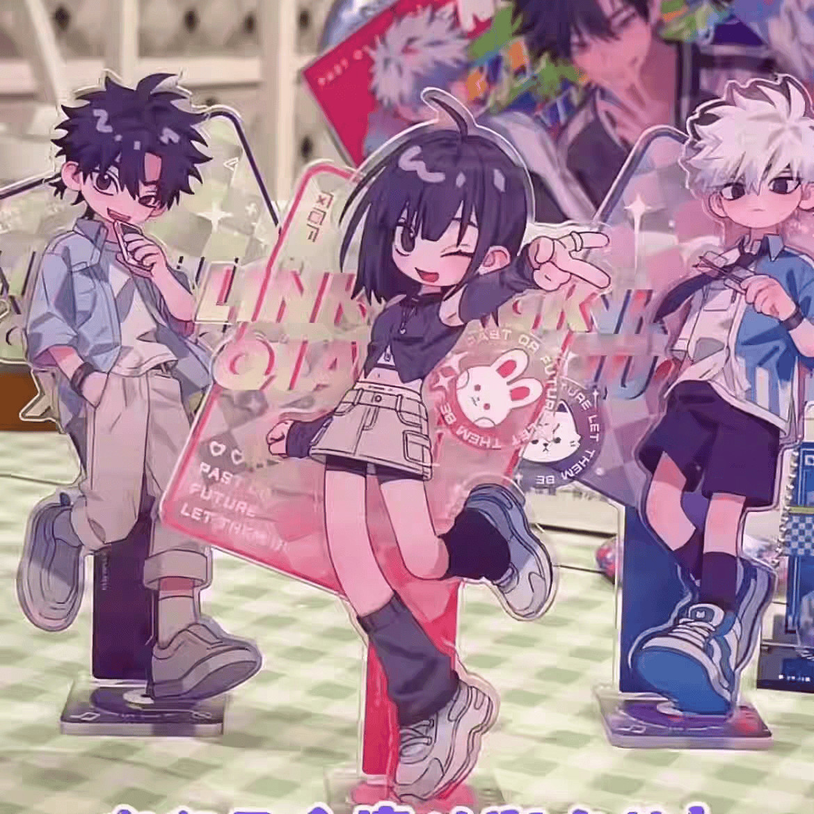 Link Click Anime Standing Sign Acrylic Showing Stand Mini Standing Plate Desktop