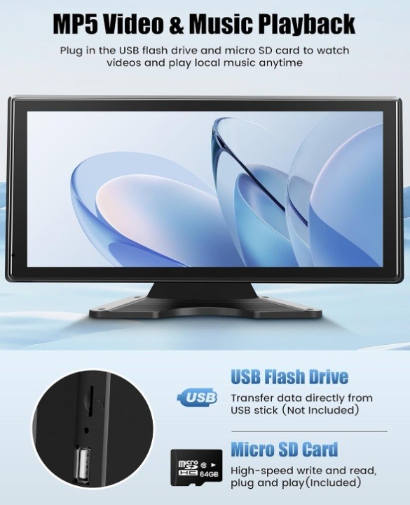 5 Ch Camera System for Truck & RV 10.36” IPS Touchscreen 5 1080P HD Cameras IP69