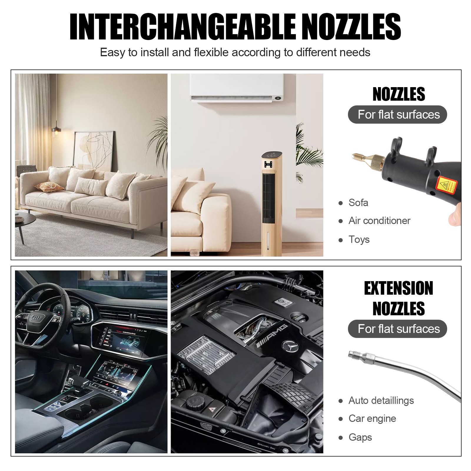 3500W Handheld Car Detailing Cleaning Machine High Temp Steam Cleaner Household