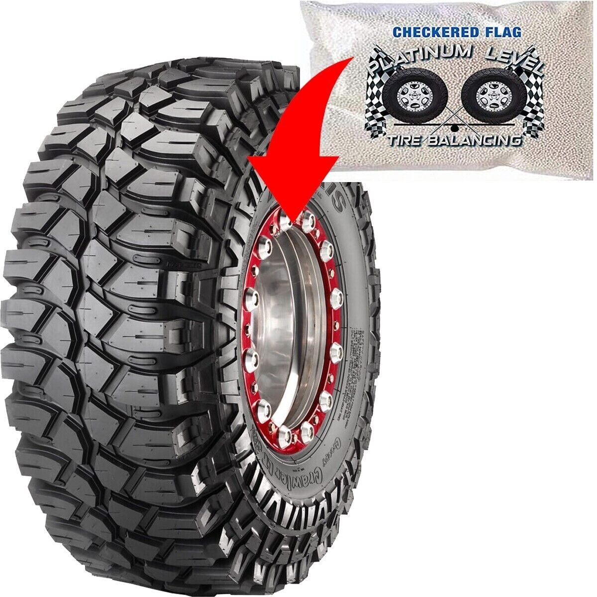 (4-8oz bags) Tire Balancing Beads Include 8 ounce Balance Bags by Checkered Flag