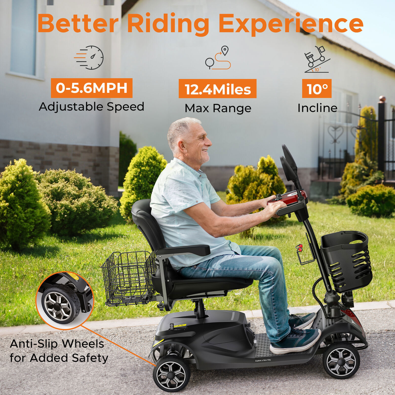 ENGWE EASE 3 Mobility Scooter 250W 4 Wheels Seniors E-Scooter Folding Wheelchair