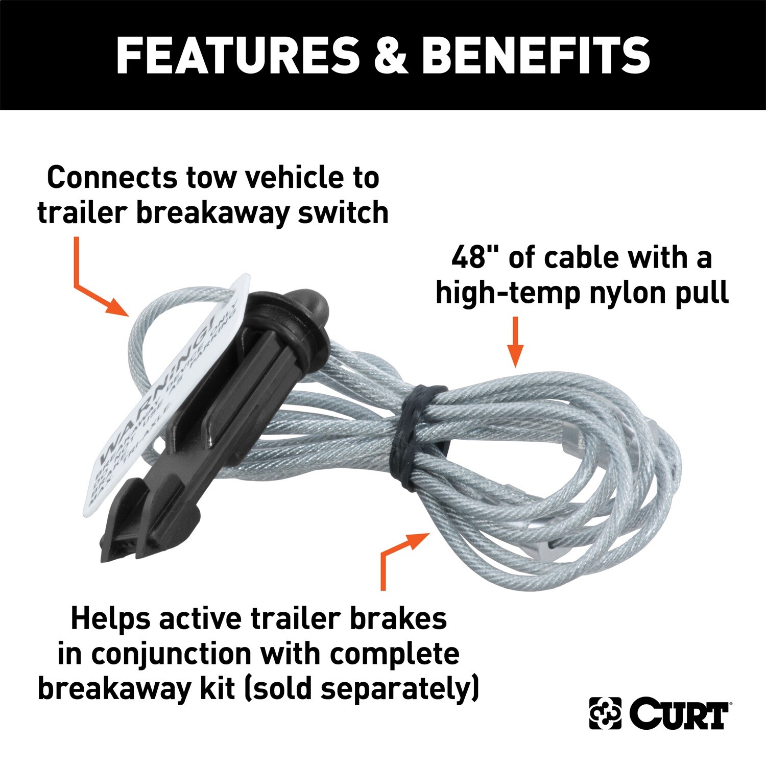 CURT 52020 Replacement Breakaway Switch Lanyard