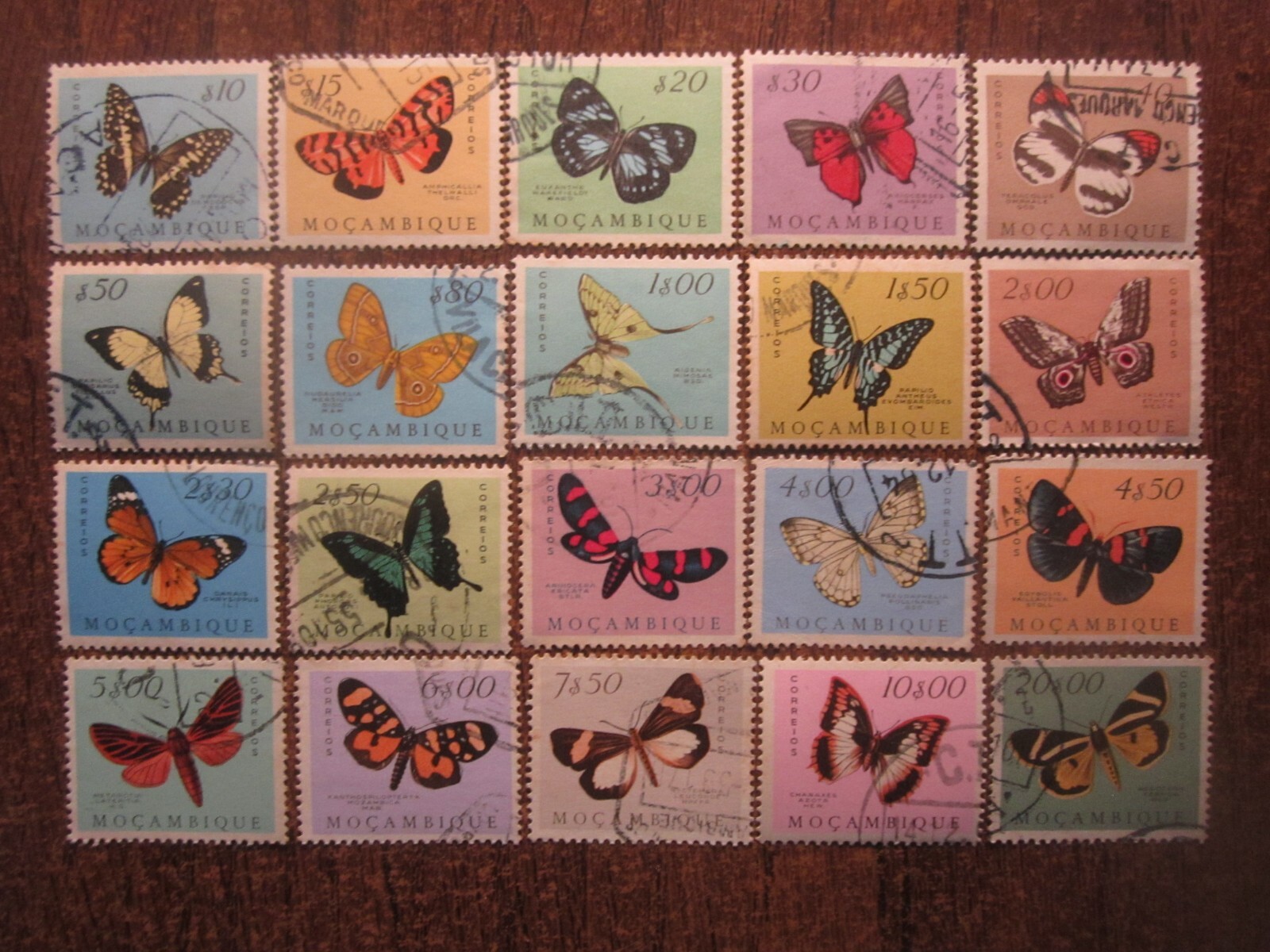 1953 MOZAMBIQUE BUTTERFLIES SET