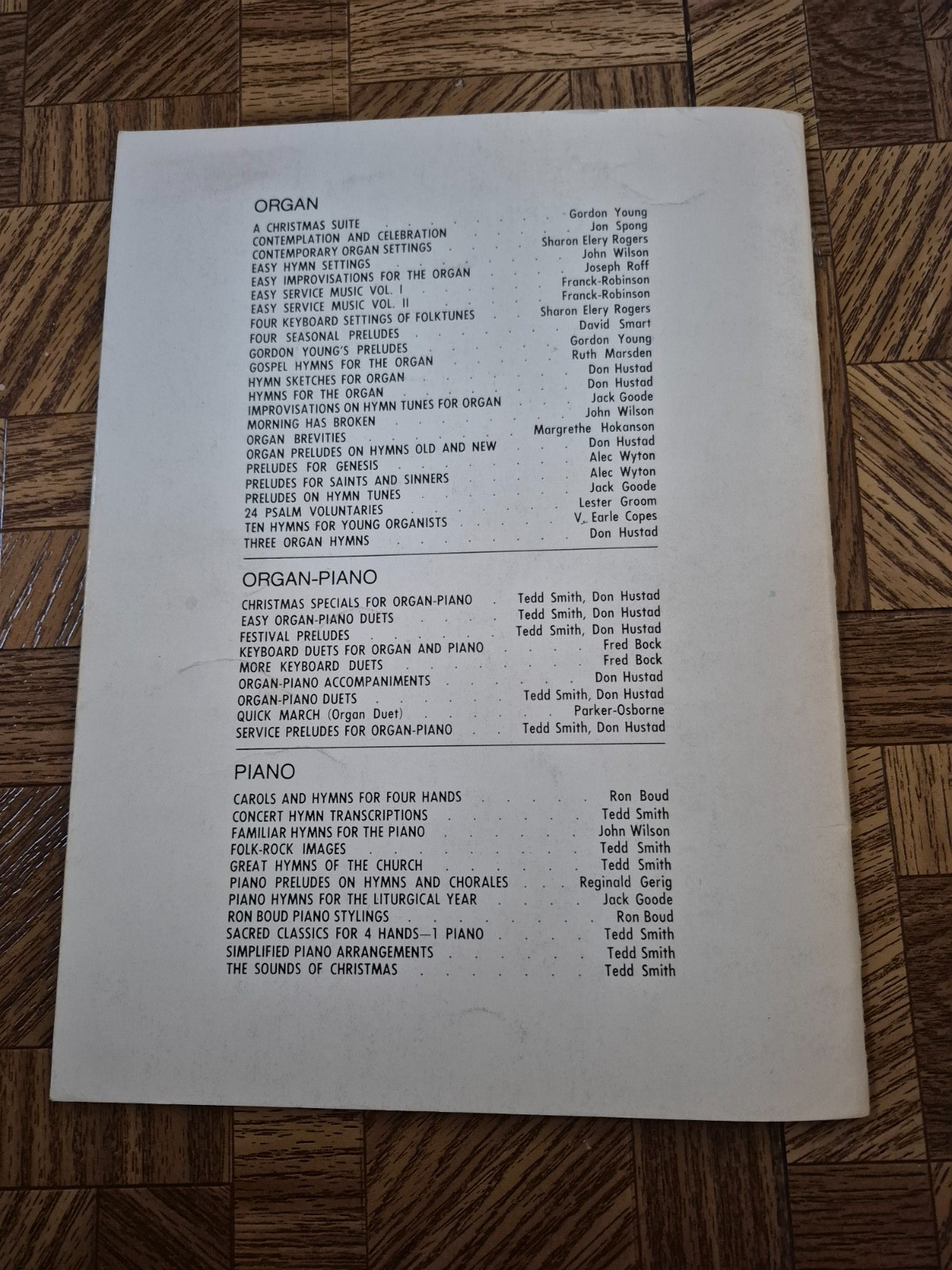 2 SERVICE PRELUDES FOR ORGAN AND PIANO songbooks arr. Don Hustad/Tedd Smith 1964