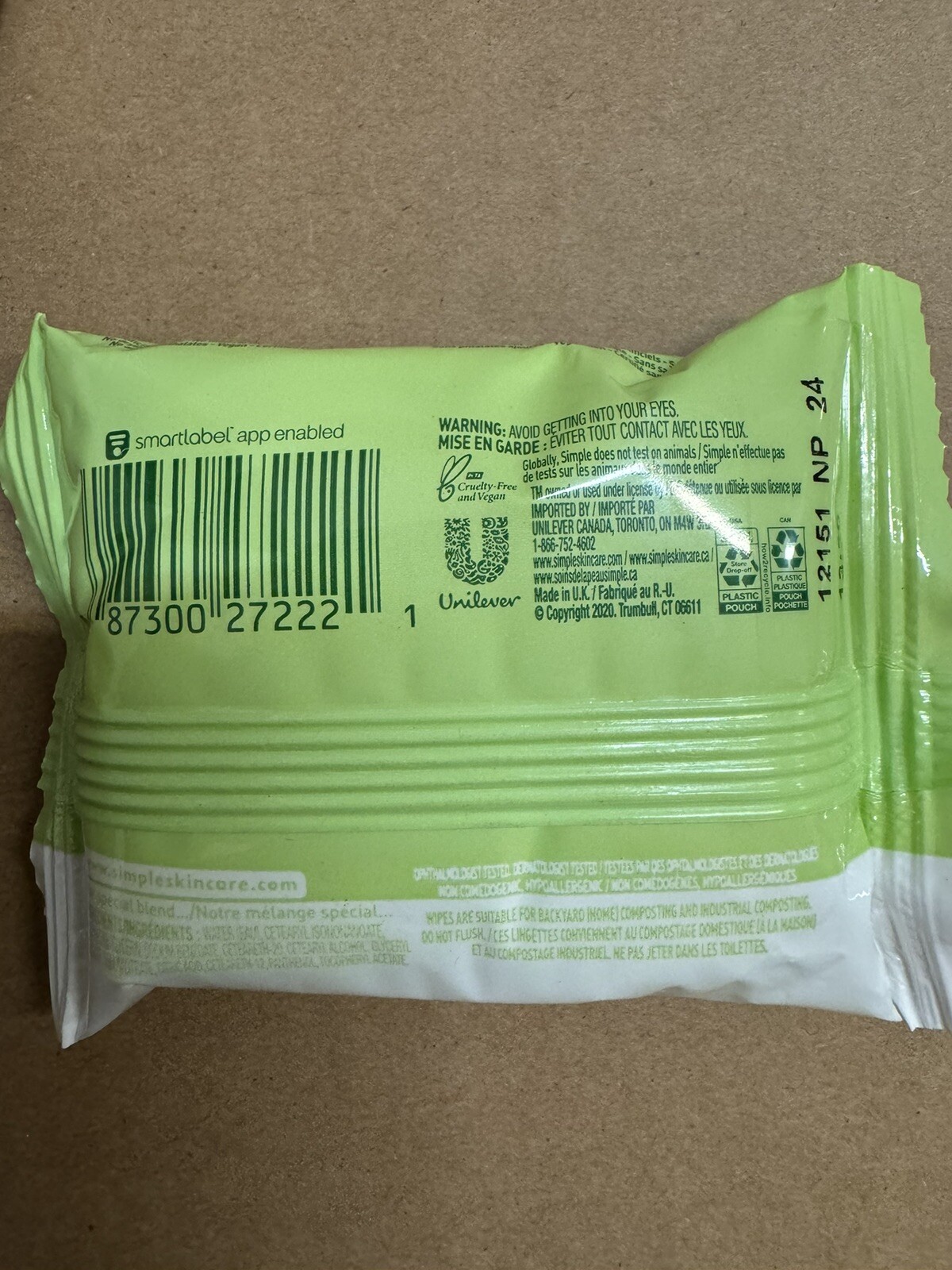 Simple Eye Make-Up Remover Pads 30 Count 2.5” x 2.5” (6 Pack) Sealed