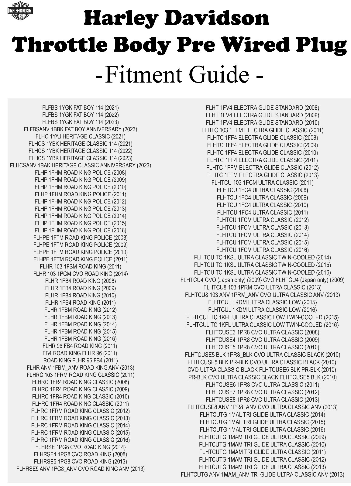 HARLEY DAVIDSON PRE-WIRED THROTTLE BODY 6 PIN CONTROL ACTUATOR CONNECTOR PLUG