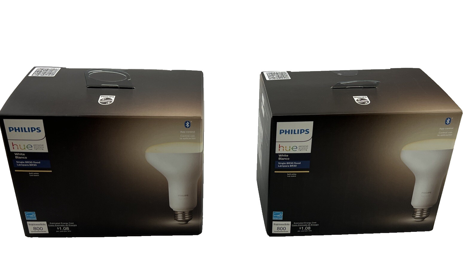 Philips Hue Smart LED Flood Light Bulb BR30 Bluetooth Zigbee Soft White 2 Pack